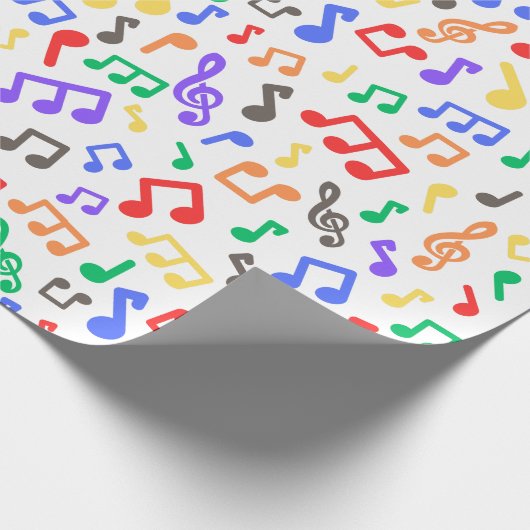 Rainbow Musical Notes Inpakpapier (Hoek)