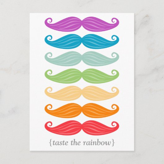 Rainbow Mustaches Briefkaart (Voorkant)