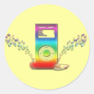 Rainbow Muziek Ronde Sticker