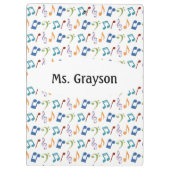 Rainbow-Muzieknoten Klembord op maat (Achterkant)