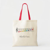 Rainbow Muzieknoten Schaal Muziekleraar Tote Bag (Voorkant)