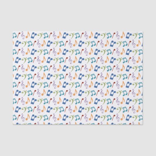 Rainbow Muzieknoten Tissue Paper Tissuepapier (Voorkant)