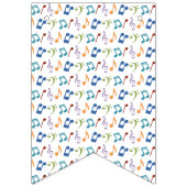 Rainbow Muzieknoten (White) Party Vlaggetjes (Eerste vlag)
