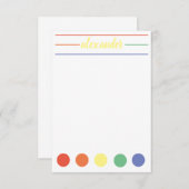 Rainbow-naam, gepersonaliseerd briefpapier notitiekaartje (Voorkant / Achterkant)