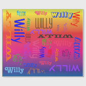 Rainbow Name Collage 🎁 Geweldig Word Cloud Fun Fa Cadeaupapier (Vlak)