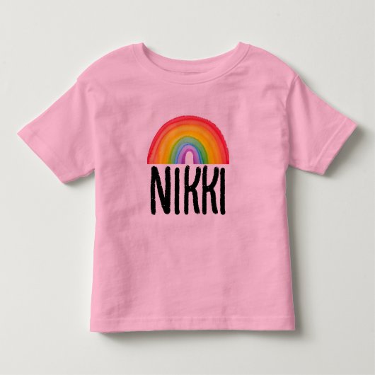 RAINBOW NAME PERSONALIZED TODDLERS T-SHIRTS (Voorkant)