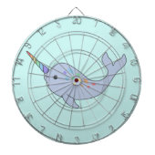 Rainbow Narwhal Dartboard Dartbord (Voorkant)