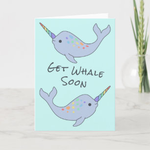 Rainbow Narwhal Get Whale Soon Kaart