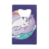 Rainbow Narwhal Kredietkaart Flessenopener (Achterkant)