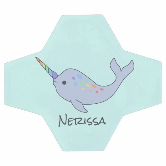 Rainbow Narwhal Nom Soccer Ball (Plat)