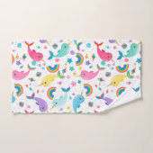 Rainbow Narwhal onder het Zee Meisjes gepersonalis Bad Handdoek (Handdoek)