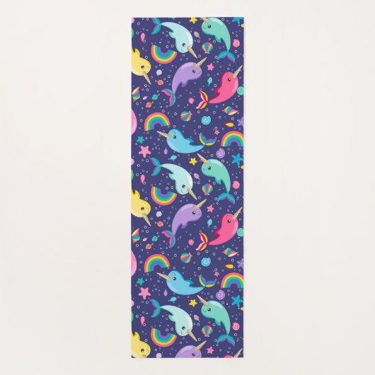 Rainbow Narwhal onder het Zee Meisjes gepersonalis Yogamat (Achterkant)