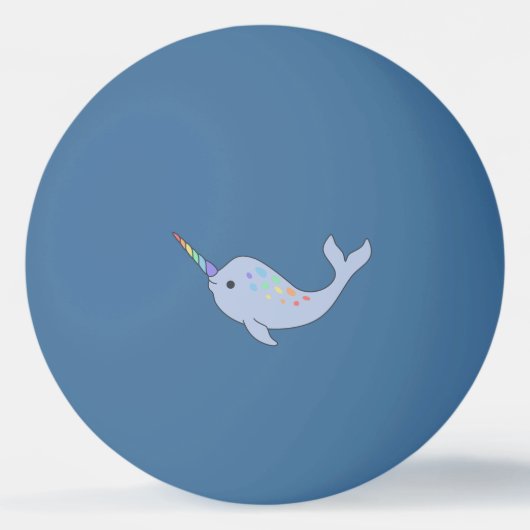 Rainbow Narwhal Ping Pong Ball (Voorkant)