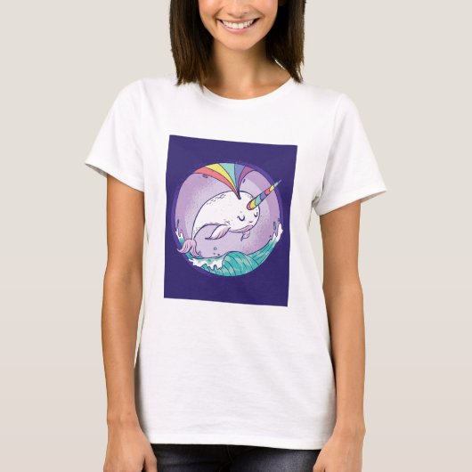 Rainbow Narwhal T-shirt (Voorkant)