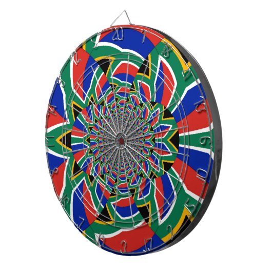 Rainbow Nation: Levendige Zuid-Afrikaanse kunstpri Dartbord (Voorkant Rechts)