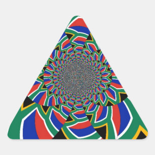 Rainbow Nation: Levendige Zuid-Afrikaanse kunstpri Driehoek Sticker