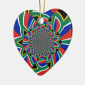 Rainbow Nation: Levendige Zuid-Afrikaanse kunstpri Keramisch Ornament (Links)