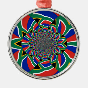Rainbow Nation: Levendige Zuid-Afrikaanse kunstpri Metalen Ornament