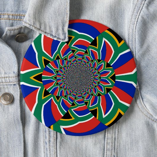 Rainbow Nation: Levendige Zuid-Afrikaanse kunstpri Ronde Button 6,0 Cm (In situ)