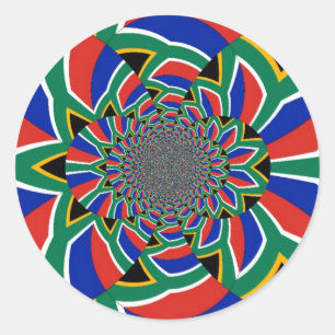 Rainbow Nation: Levendige Zuid-Afrikaanse kunstpri Ronde Sticker