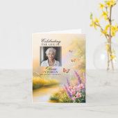 Rainbow Natuur Butterflies begrafenisprogramma | F Kaart (Gele Bloem)