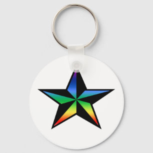 Rainbow Nautical Star Sleutelhanger