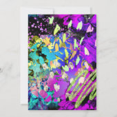 Rainbow Neon Abstract Glitter Sweet 16 Kaart (Achterkant)