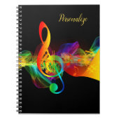 Rainbow Neon Music Note Journal Carnet spiral (Devant)
