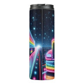 Rainbow Neon Semi Truck Space Thermosbeker (Achterkant)