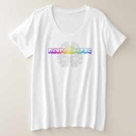 Rainbow Neurodiverse, voor dames plus geestelijke Grote Maat T-shirt