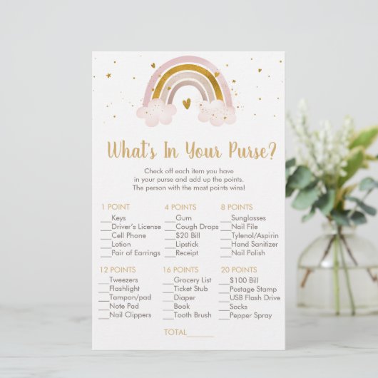 Rainbow Neutral Gold Wat zit er in je Purse Game (Staand voorkant)