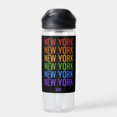 Rainbow NEW YORK aangepast monogram Waterfles (Achterkant)
