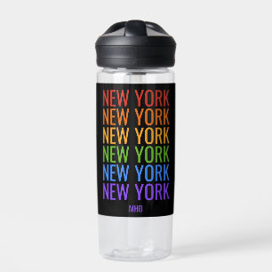 Rainbow NEW YORK aangepast monogram Waterfles