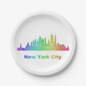 Rainbow New York City skyline Papieren Bordje (Voorkant)