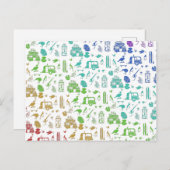 Rainbow New Zealand Pattern Briefkaart (Voorkant / Achterkant)