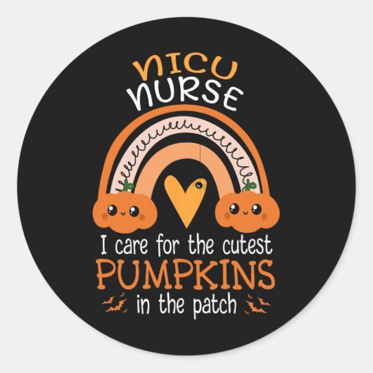 Rainbow Nicu zuster Cutest Pumpkins in the Patch H Ronde Sticker (Voorkant)