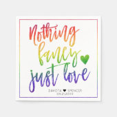 Rainbow Niets Fancy gewoon liefde | Casual huwelij Servet (Voorkant)