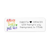 Rainbow Niets Fancy gewoon liefde | Weddenschap Etiket (Voorkant)