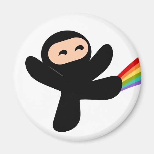 Rainbow Ninja Kick Magneet (Voorkant)