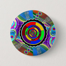 Rainbow NO NUKES Symbool Ronde Button 5,7 Cm