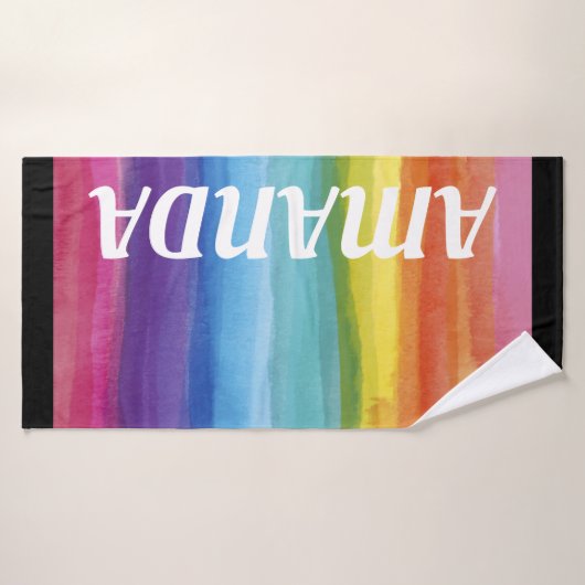 Rainbow Nom personnalisé serviette de bain (Serviette de bain)