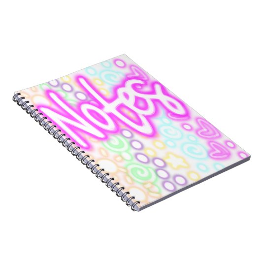 Rainbow “Notes” Notebook – Neon Pastel Aesthetic  Notitieboek (Rechterzijde)