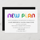 Rainbow Nouveau plan repoussé carte mariage (Devant / Derrière)