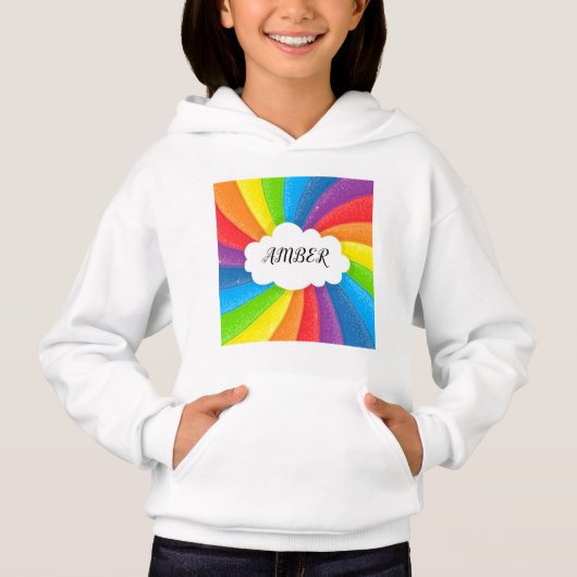 Rainbow nuage personnalisé sweat - shirt à capuche (Devant)