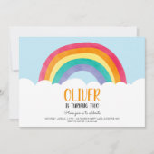 Rainbow Nuages Blue Boy Amusement Invitation d'ann (Devant)