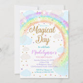 Rainbow Nuages Invitation Jour magique (Devant)