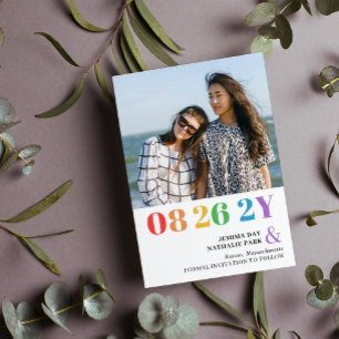 Rainbow Numbers LGBT Typografie Foto Save The Date