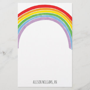Rainbow Nurse Name Briefpapier