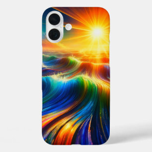 Rainbow Ocean Waves Telefoonhoesje iPhone 16 Plus Hoesje