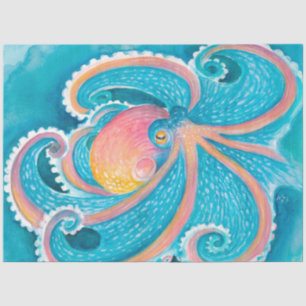 Rainbow Octopus tentacles Kraken Blauwgroen Waterv Tissuepapier